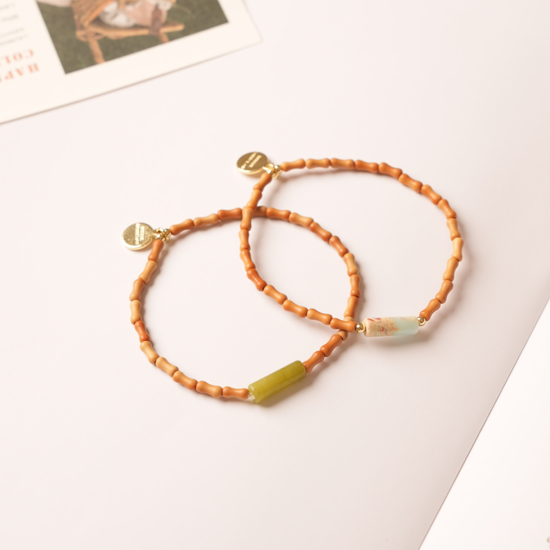 PEACE - Shoushan & Olive Wood- Harmony Root(Bracelet)
