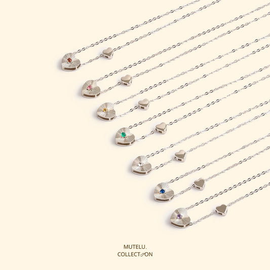 Lucky Heart Birthstone Necklace
