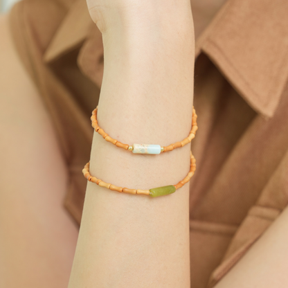 PEACE - Shoushan & Olive Wood- Harmony Root(Bracelet)