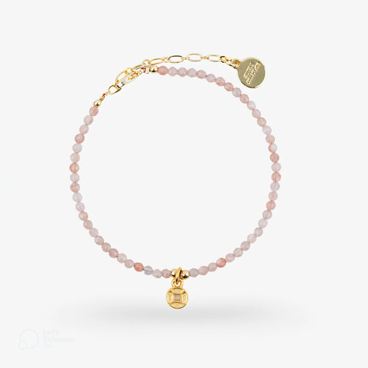 WEALTHY & FORTUNATE - Sunstone with Lucky Coin - Sunlit Fortune (Bracelet)