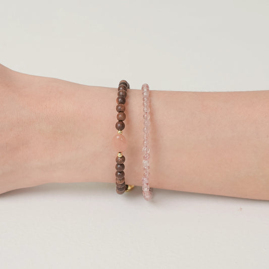 LOVE & PASSIONATE - Sandalwood & Strawberry Quartz - Silent Lure (Bracelet)